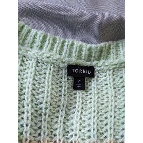 Torrid Sweater Colorful Chunky Knit Lightweight V Neck Pullover Womens Size 0X - Picture 2 of 8